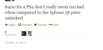 PS4 > iPhone 5s ^_^ it isn't?